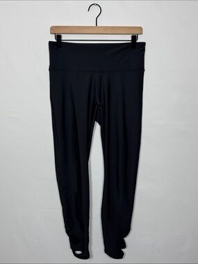 WAP125 {Old Navy} "Powersoft High Rise" Black Ankle Cutout Yoga Leggings Pants